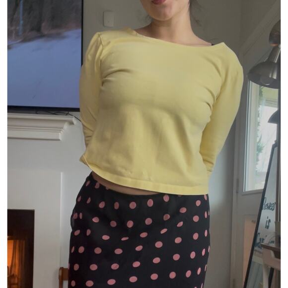 Adorable Butter Yellow Scoop Neck Boho Top - Picture 3 of 6